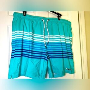 The Original Ben Sherman Men’s Swim Trunks Size XXL Blue Capri Stripes NEW 2XL